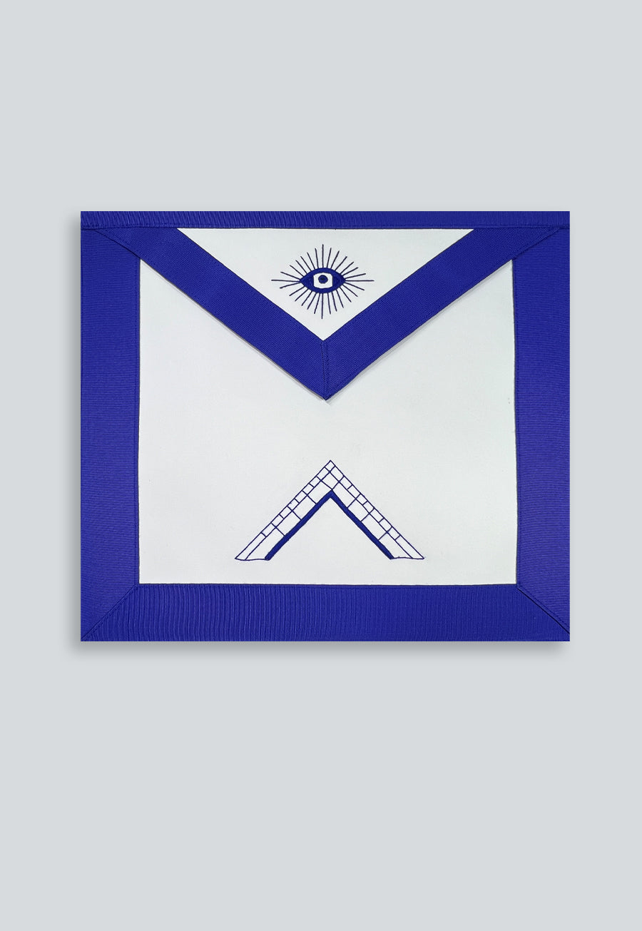 Worshipful Master Masonic Officer Apron - [Blue &amp; White]