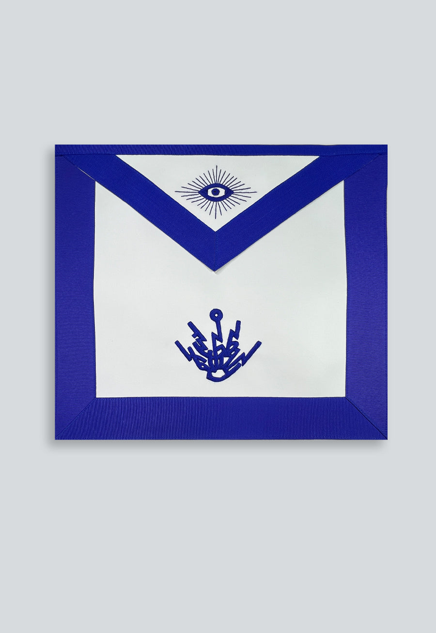 Electrician Masonic Officer Apron - [Blue &amp; White]
