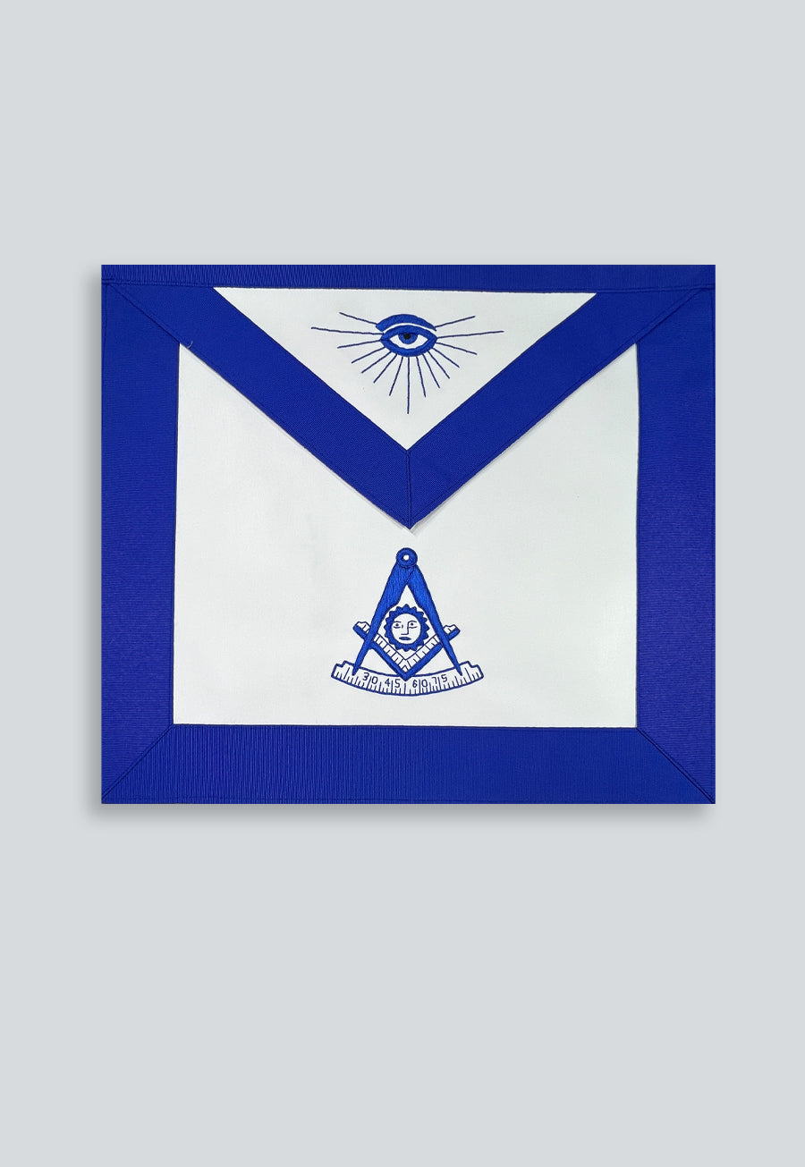 Past Master Masonic Apron - [Blue &amp; White]
