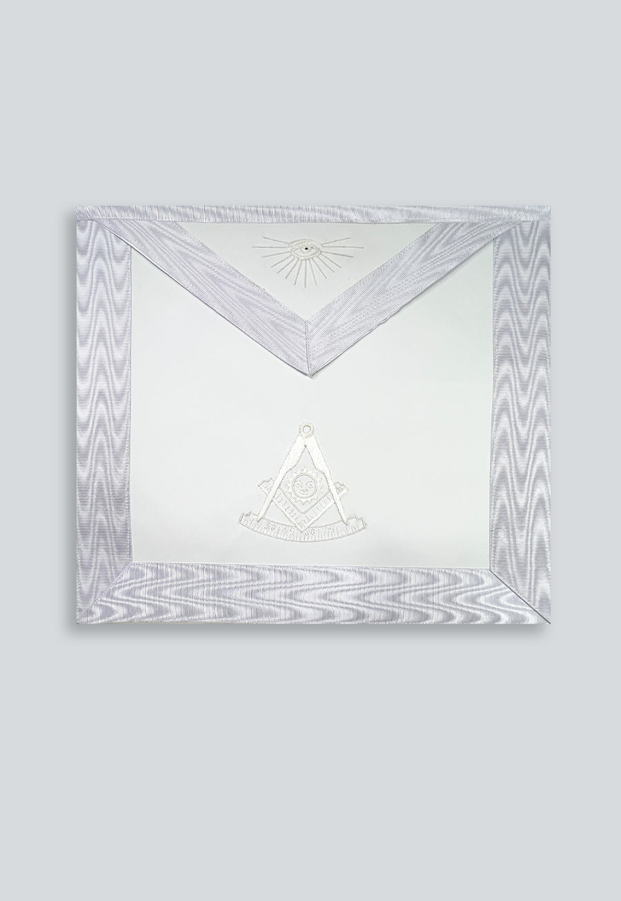Past Master with All Seeing Eye Masonic Apron - [White]