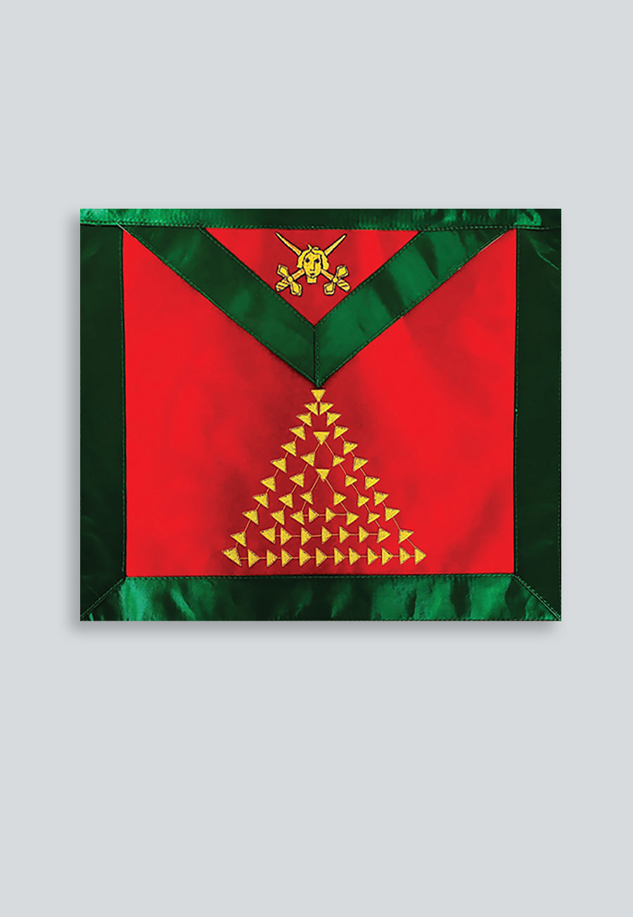 15th Degree Scottish Rite Masonic Apron - [Green & Red]