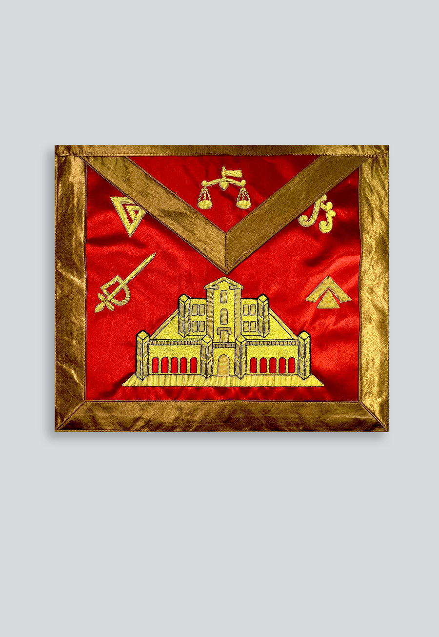 16th Degree Scottish Rite Masonic Apron - [Brown & Red]