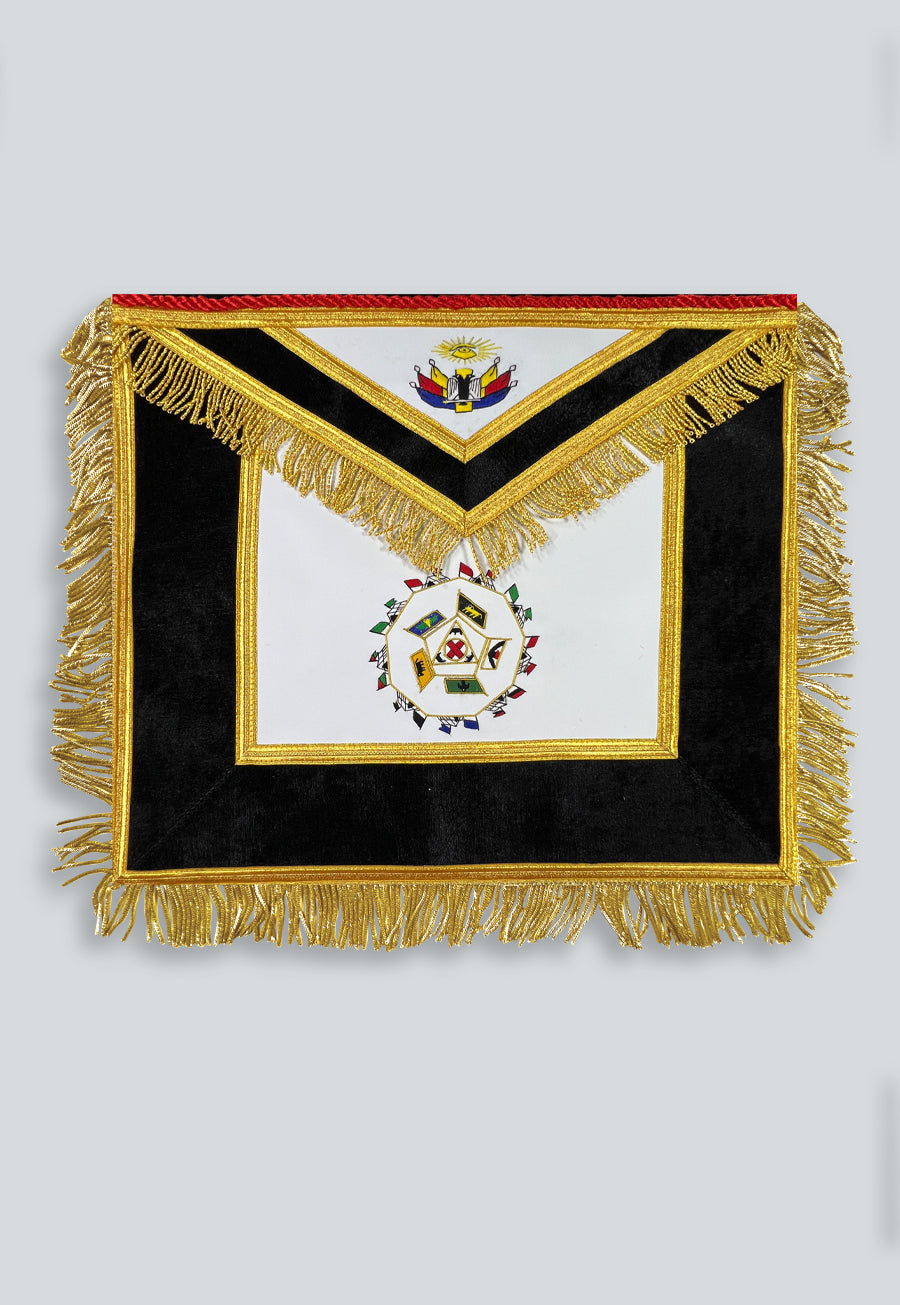 32nd Degree Scottish Rite Masonic Apron - [Black &amp; Gold]