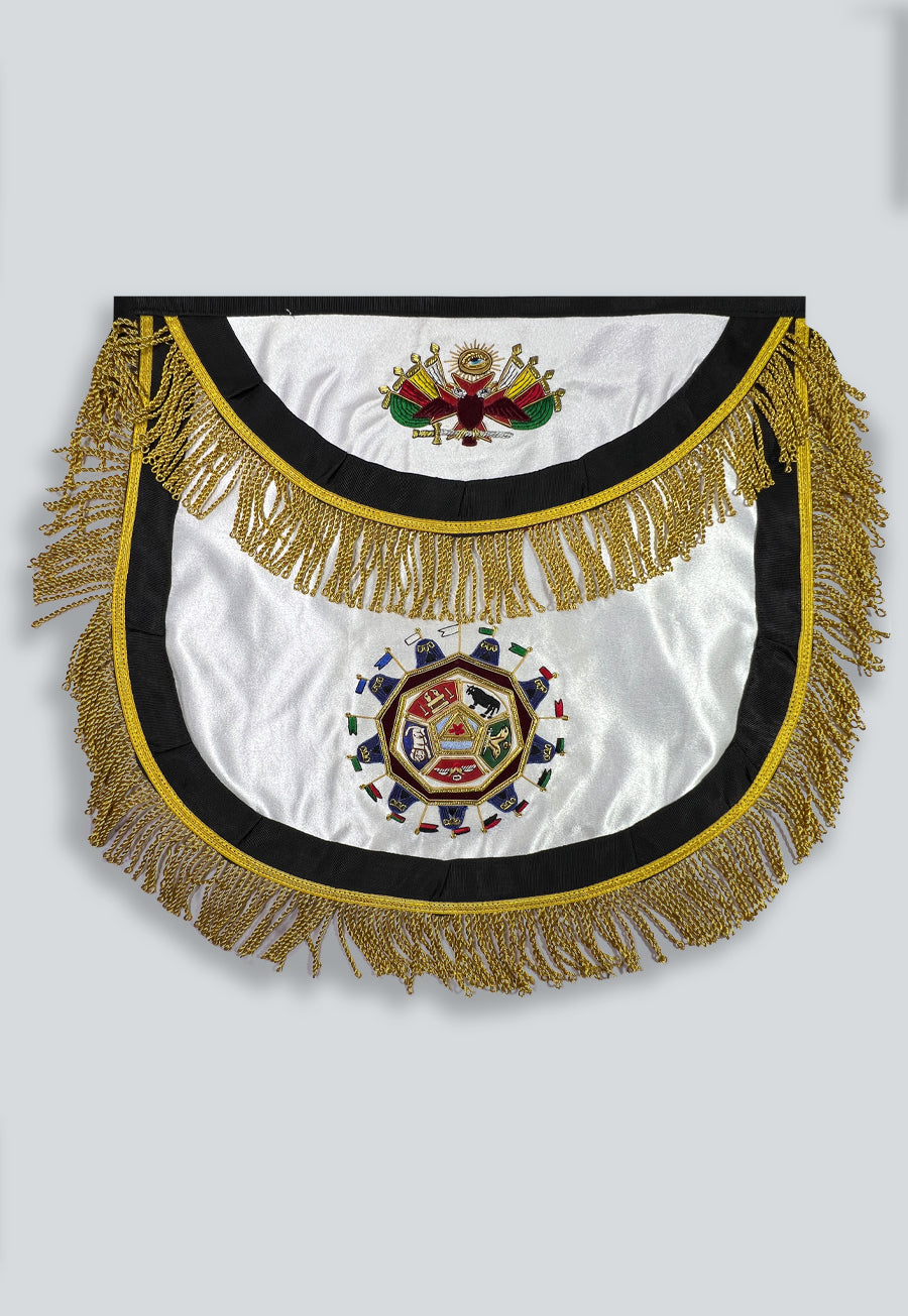 32nd Degree Rounded Scottish Rite Masonic Apron - [Black &amp; Gold]