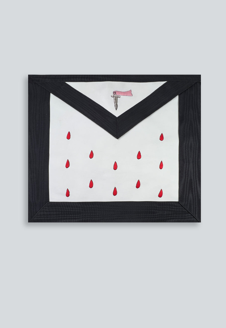 9th Degree Scottish Rite Masonic Apron - [Black &amp; White]