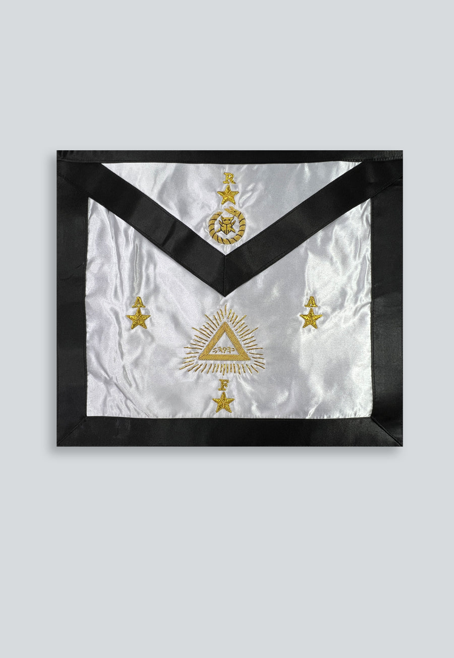 25th Degree Scottish Rite Masonic Apron - [Black & White]