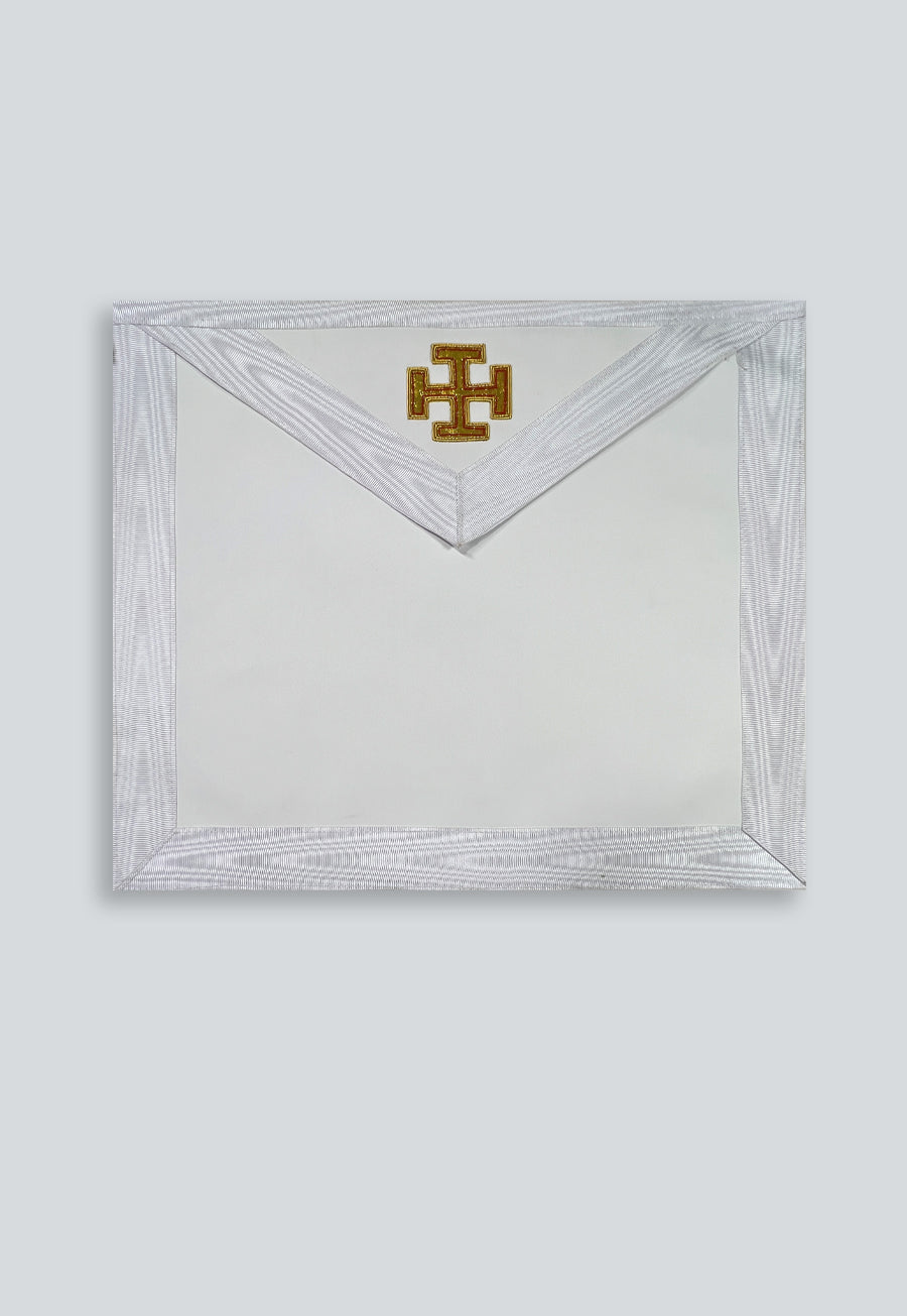 31st Degree with Gold Cross Scottish Rite Masonic Apron - [White]