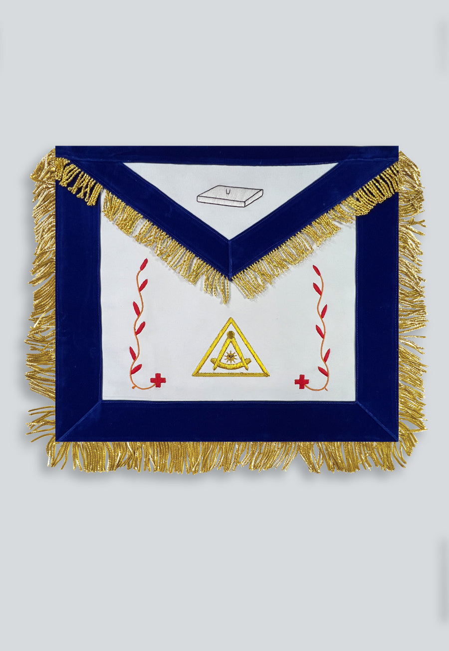 14th Degree Fringed Scottish Rite Masonic Apron - [Blue & White]