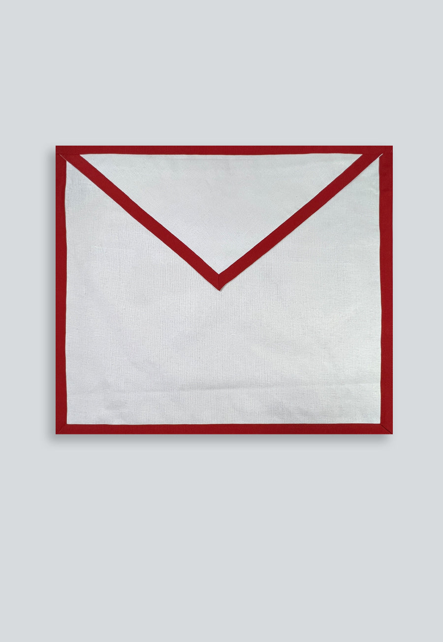 Royal Arch Cloth Duck Cotton without Emblem  Masonic Apron - [Red & White]