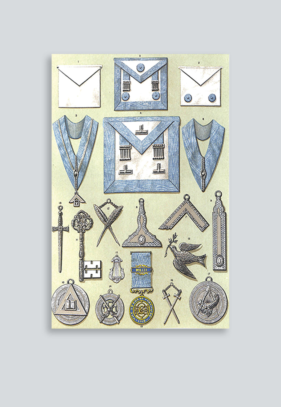 Grand Lodge of England Private Lodge Jewels and Clothing Masonic Regalia Poster