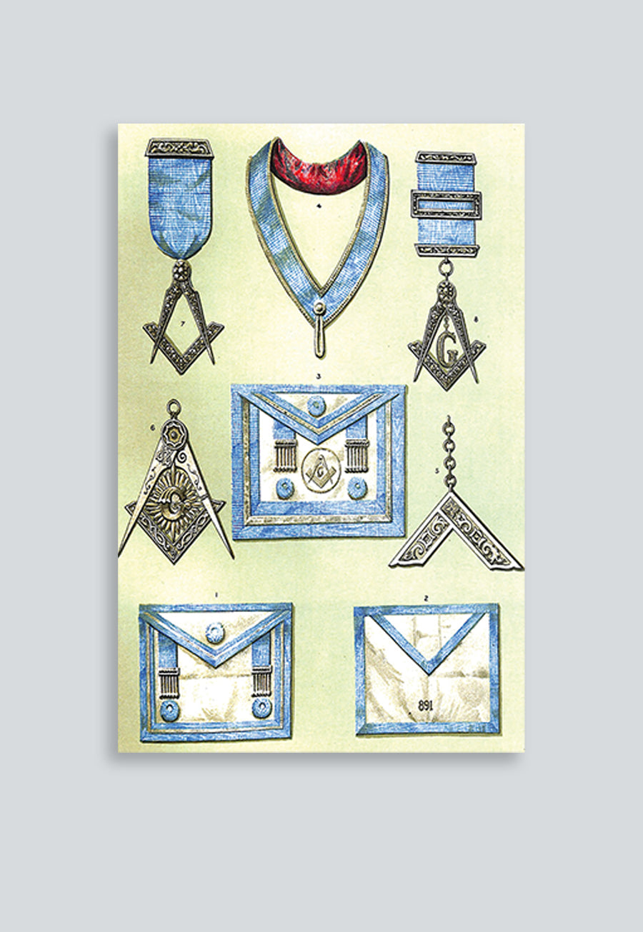 Grand Lodge of Ireland Private Lodge Clothing and Jewels Masonic Regalia Poster