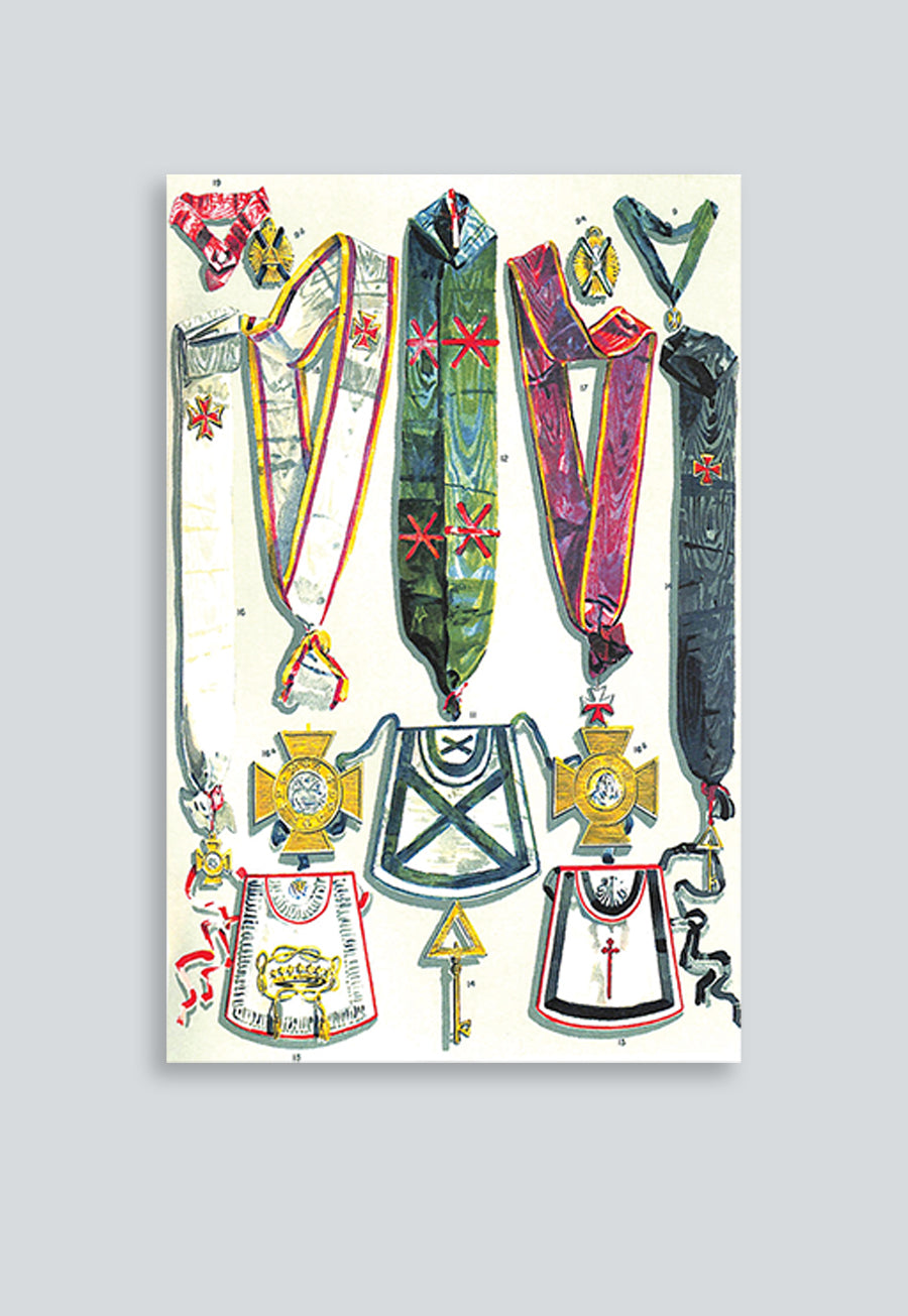 Grand Lodge of Denmark Continued Masonic Regalia Poster
