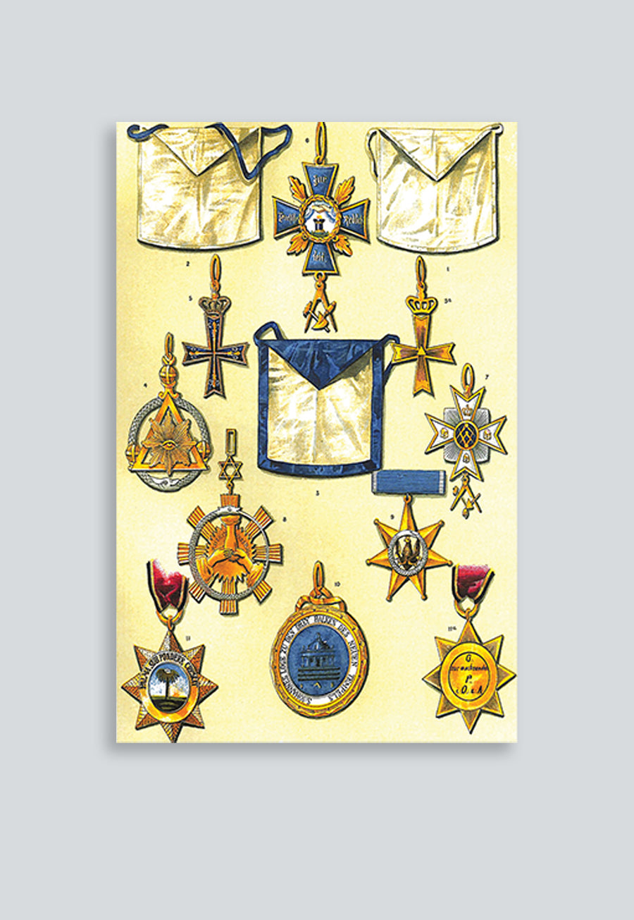 Grand National Mother Lodge of the Three Globes Masonic Regalia Poster