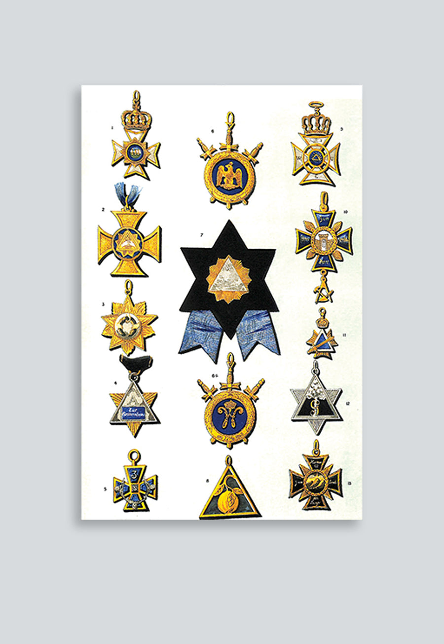 A Representative Selection of German Lodge Jewels Masonic Regalia Poster