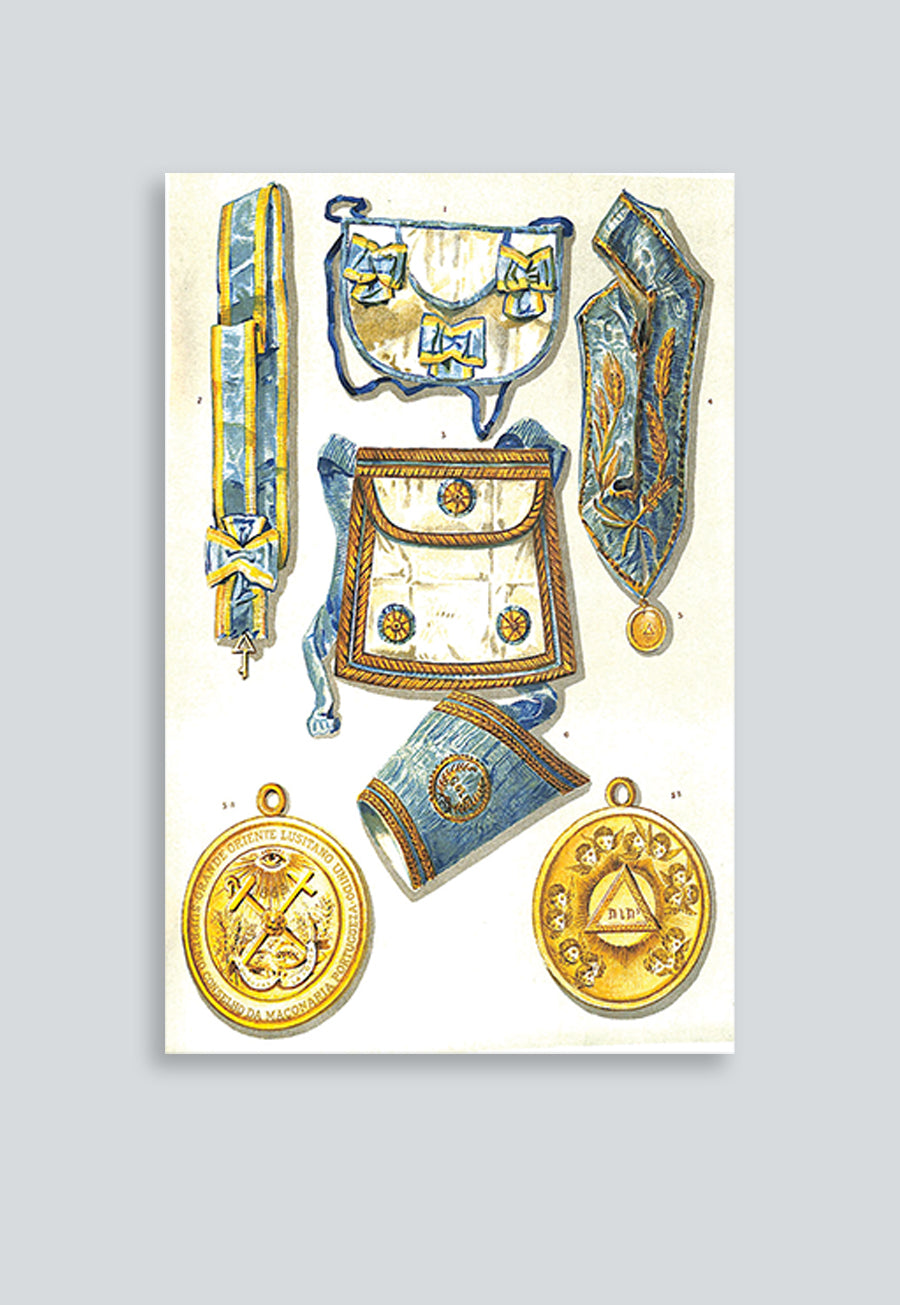 Grand Lodge Sweden and Grand Orient of Portual ''Lusitano'' Masonic Regalia Poster