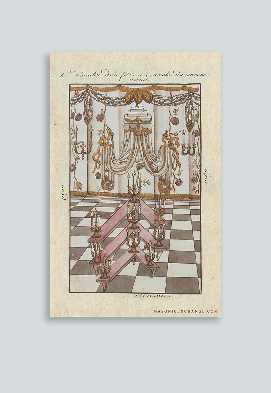 Masonic Poster Rite Scottish Memphis Misraim 53rd Degree - Festival of the March of Masons  Fourth Chamber