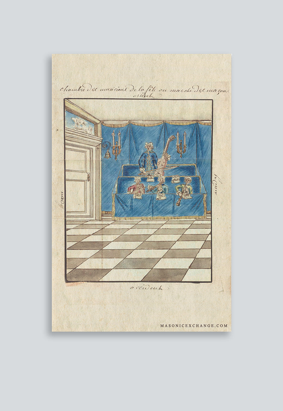 Masonic Poster Rite Scottish Memphis Misraim 53rd Degree - Festival of the March of Masons  Chamber of the Musicians