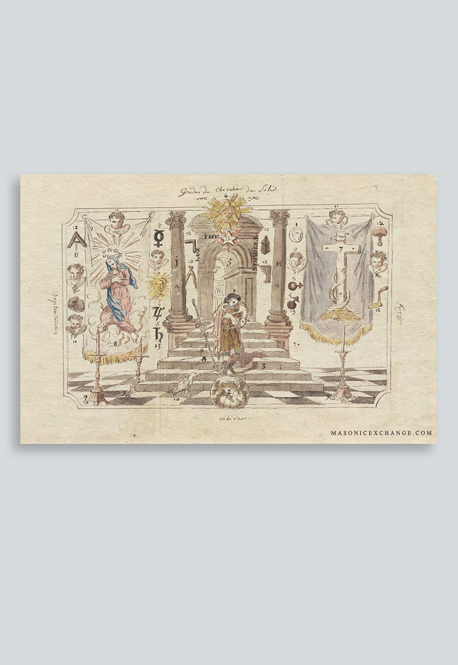 Masonic Poster Rite Scottish Memphis Misraim 54th Degree  Knight of the Sun