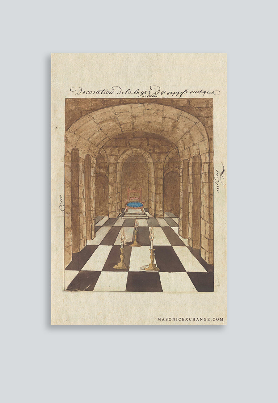 Masonic Poster Rite Scottish Memphis Misraim 61st Degree  The Illustration of the Lodge of Mystical Apprentice