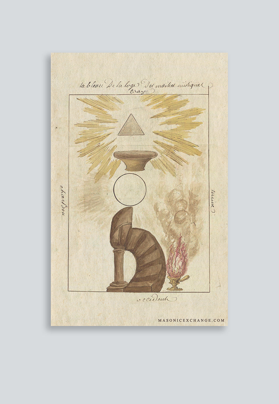 Masonic Poster Rite Scottish Memphis Misraim 63rd Degree  The Illustration of the Degree of Mystical Master