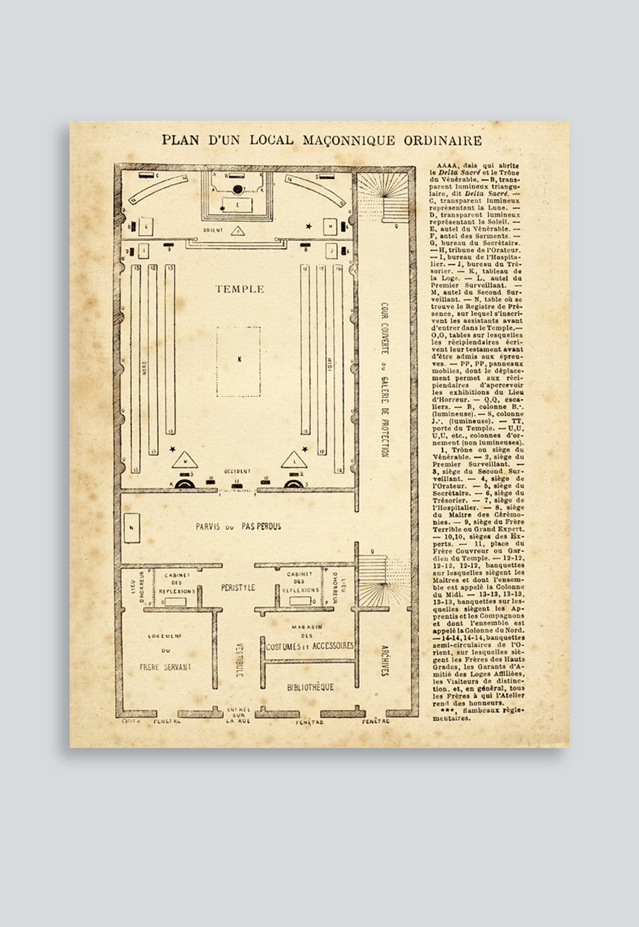 French Lodge Plan Poster