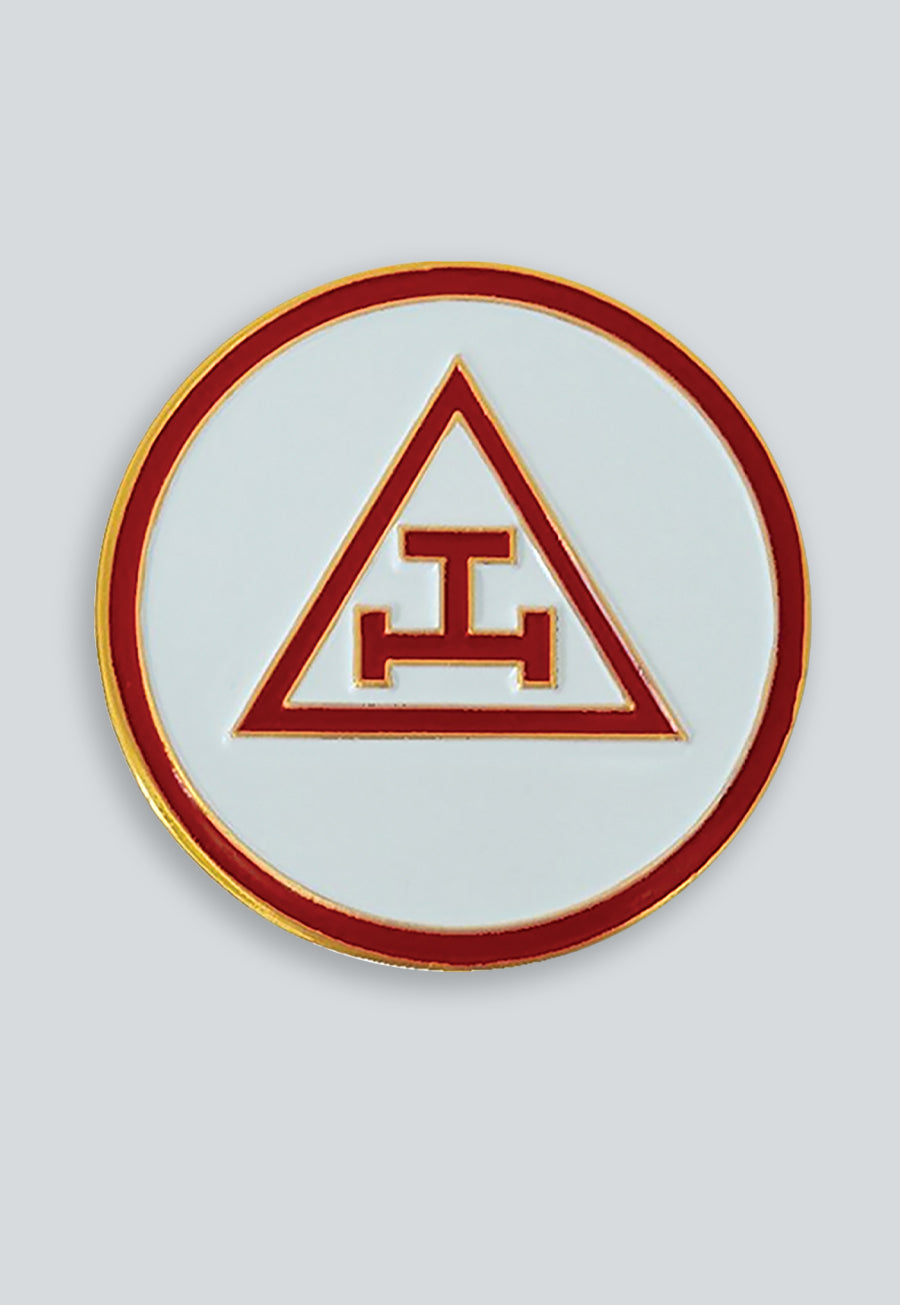 Royal Arch Round Masonic Auto Emblem - [Red &amp; White]