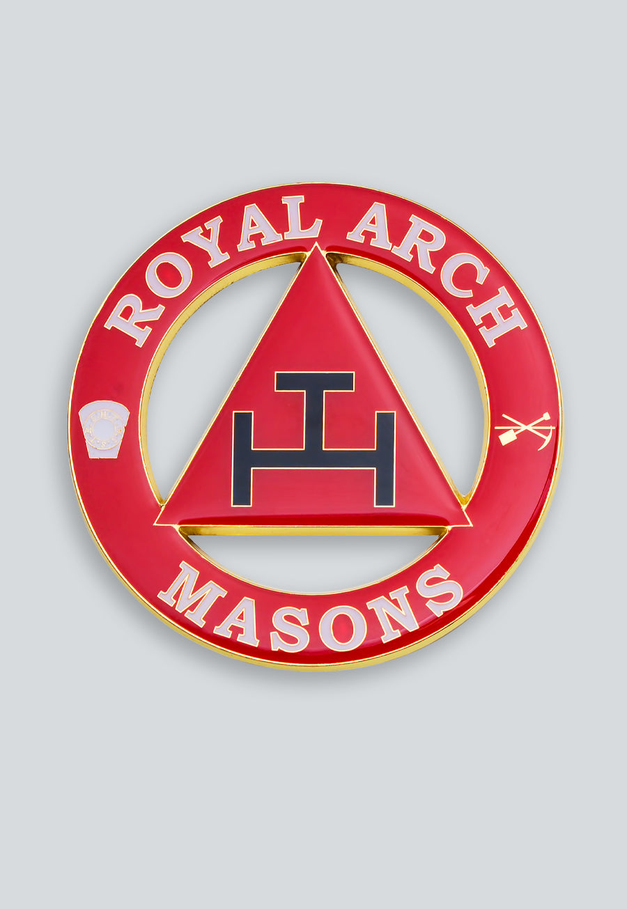 Royal Arch Round Masonic Auto Emblem - [Red &amp; White]