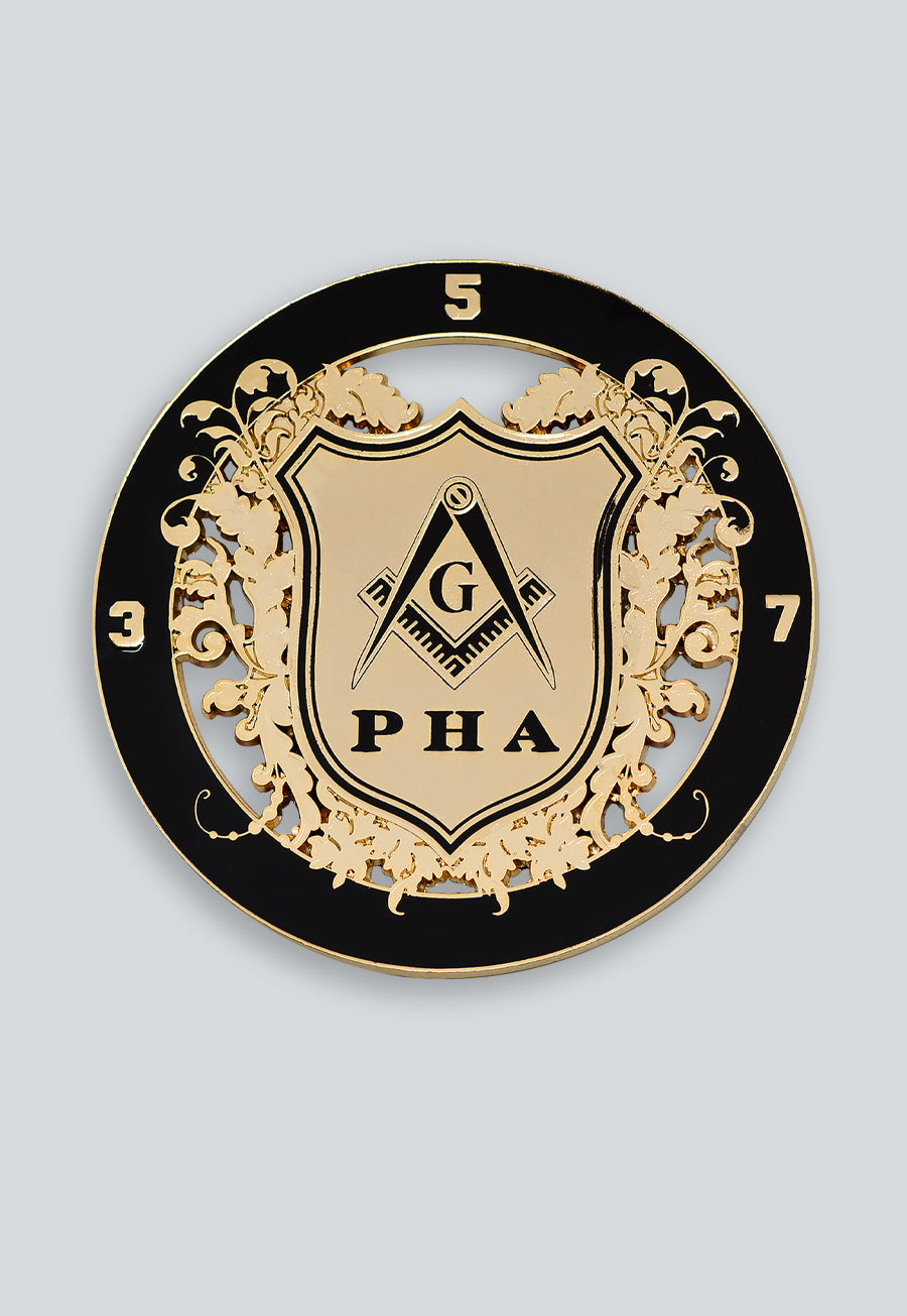 Prince Hall Shield Round Masonic Auto Emblem - 