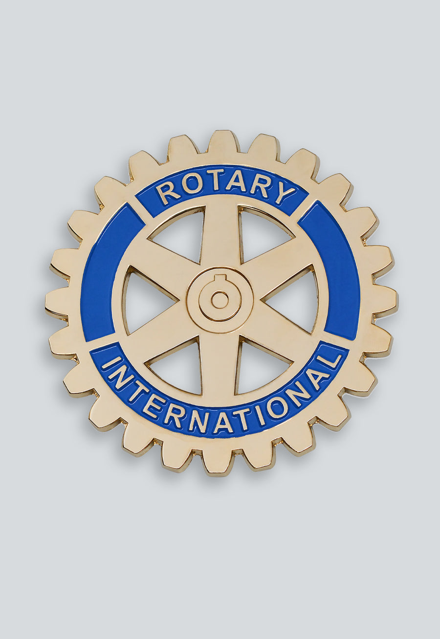 Rotary International Round Masonic Auto Emblem - [Gold &amp; Blue]