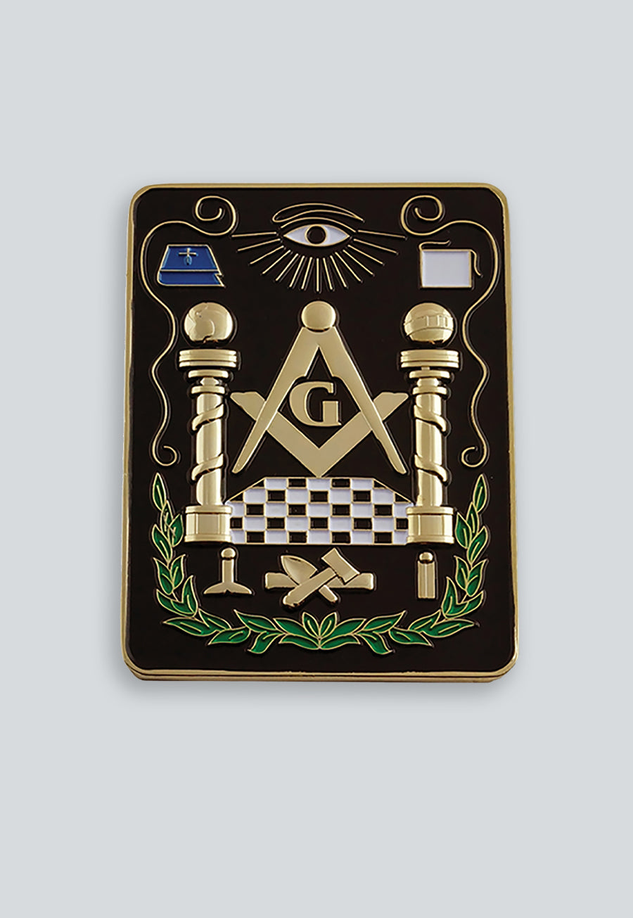 Lodge All Seeing Eye Square Masonic Auto Emblem - [4'' Tall]