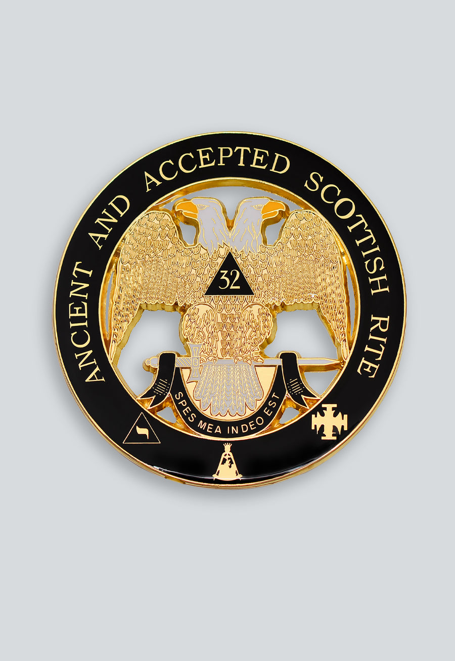 32nd Degree Ancient &amp; Accepted Scottish Rite Round Masonic Auto Emblem - 