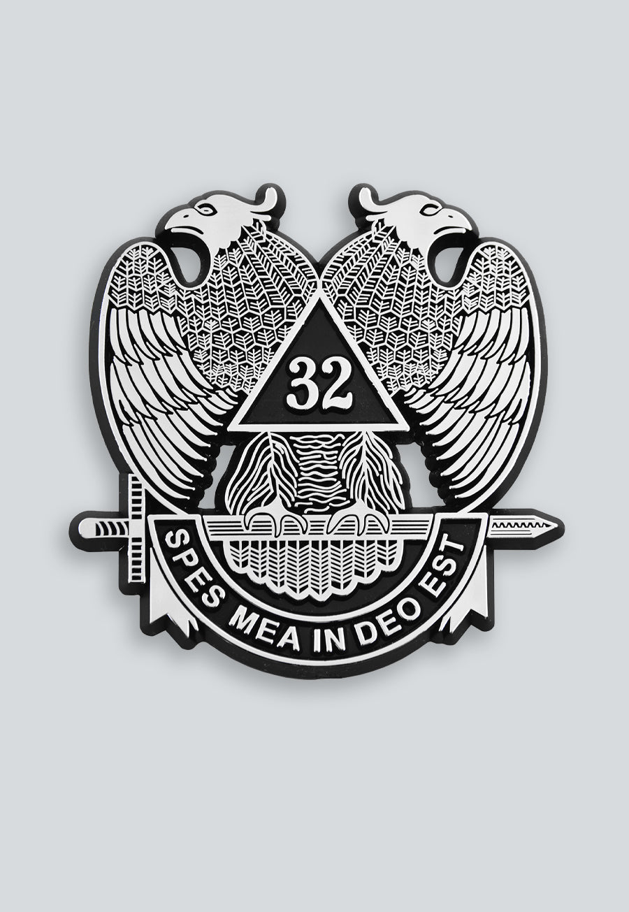 32nd Degree Scottish Rite ABS Plastic Masonic Auto Emblem - [Chrome][3'' Tall]
