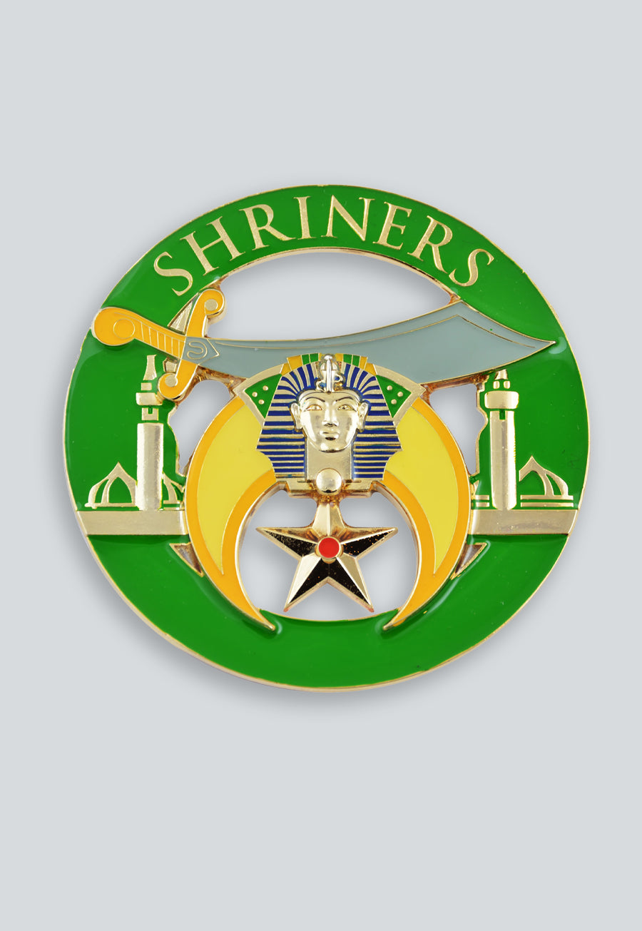 Shriners Masonic Auto Emblem - [Green &amp; Yellow]