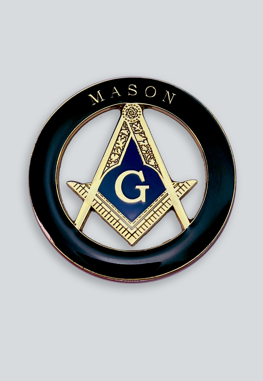 Mason Square &amp; Compass Masonic Auto Emblem - 
