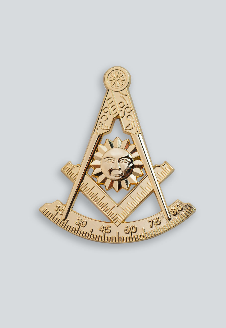 Past Master Masonic Auto Emblem - [Gold][3'' Tall]