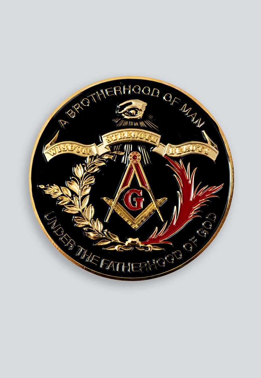 Brotherhood of Man Round Masonic Auto Emblem - 