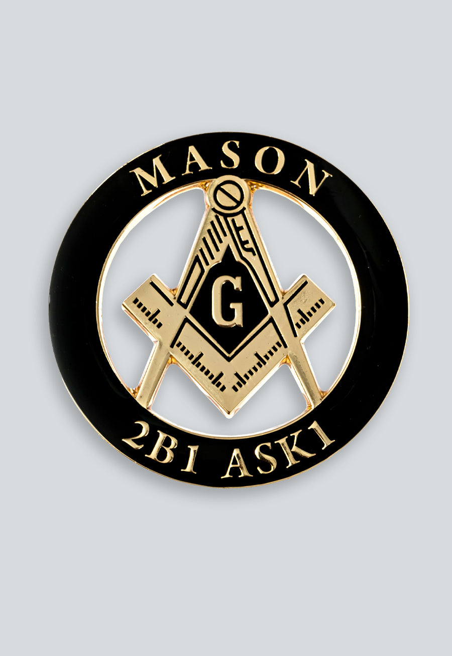 Mason 2B1 ASK1 Round Masonic Auto Emblem - 