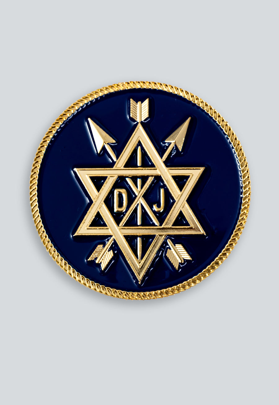 Secret Monitor Round Masonic Auto Emblem - [Blue & Gold][2'' Diameter]