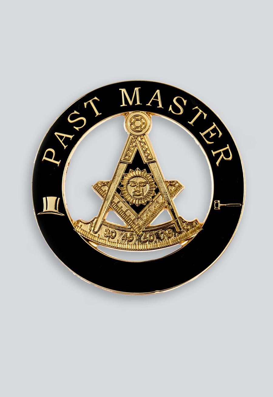 Past Master Round Cut-out Masonic Auto Emblem - 