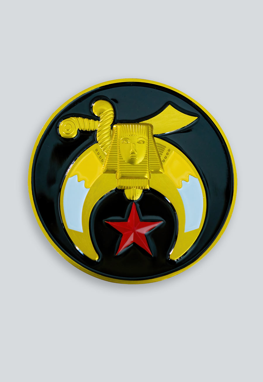 Shriner Round Masonic Auto Emblem - 