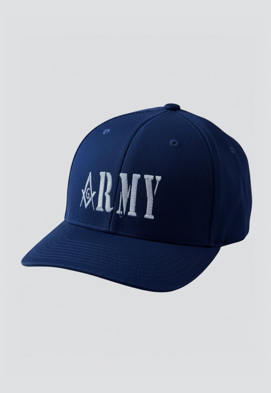 Army Embroidered Masonic Flexfit Adult Cool &amp; Dry Sport Hat