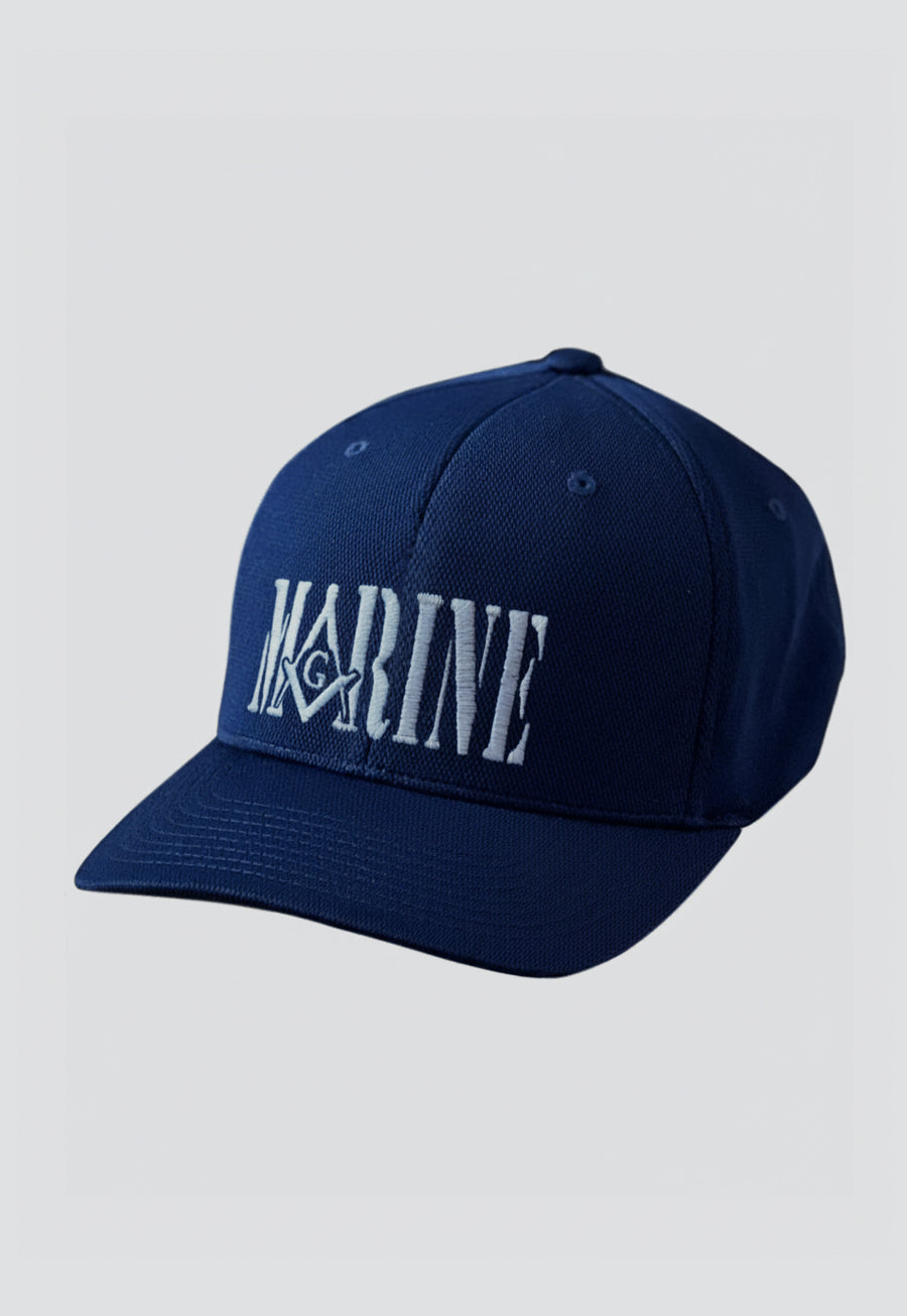 US Marine Embroidered Masonic Flexfit Adult Cool &amp; Dry Sport Hat