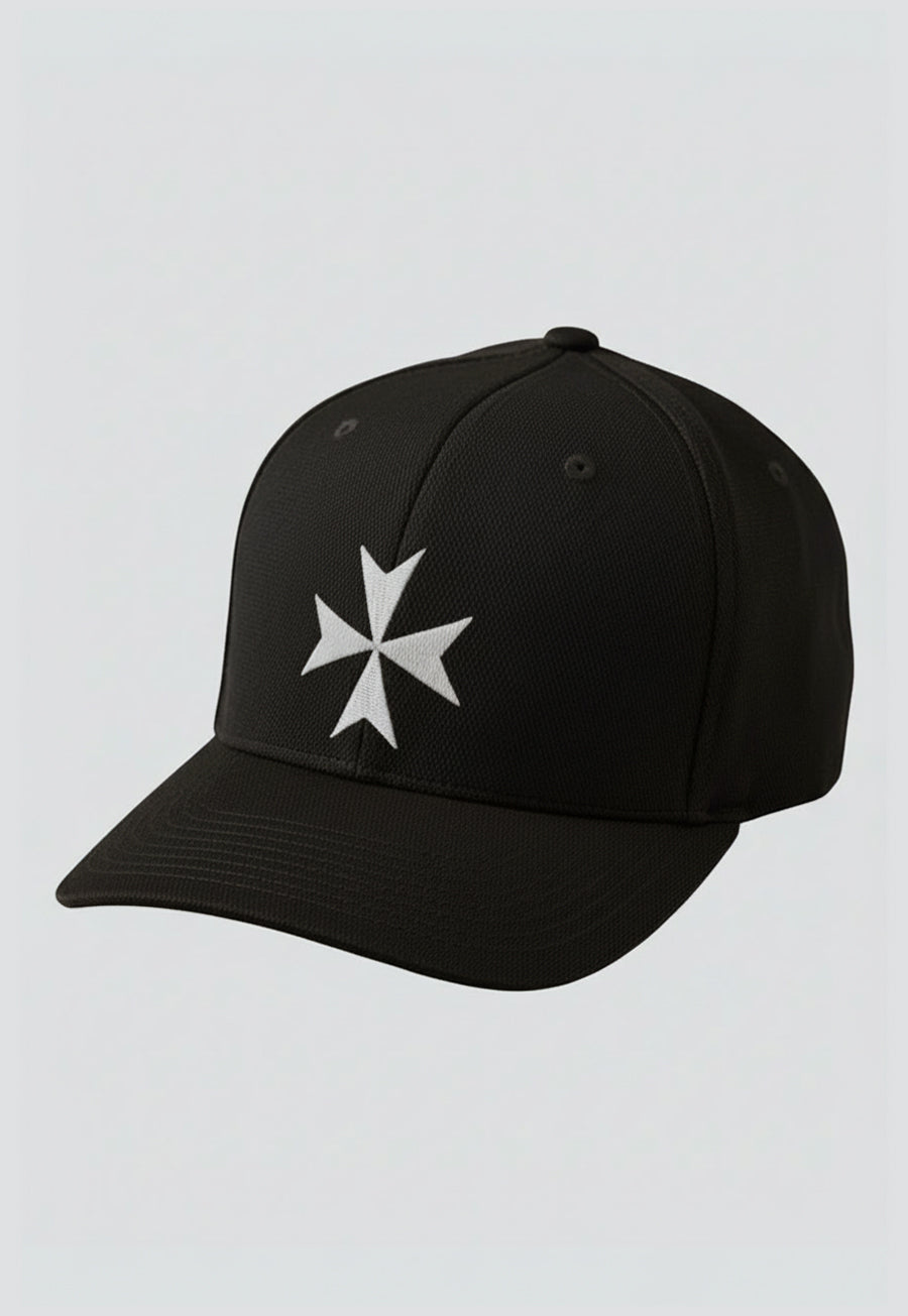 Knights Templar Maltese Cross Masonic Flexfit Adult Cool &amp; Dry Sport Hat