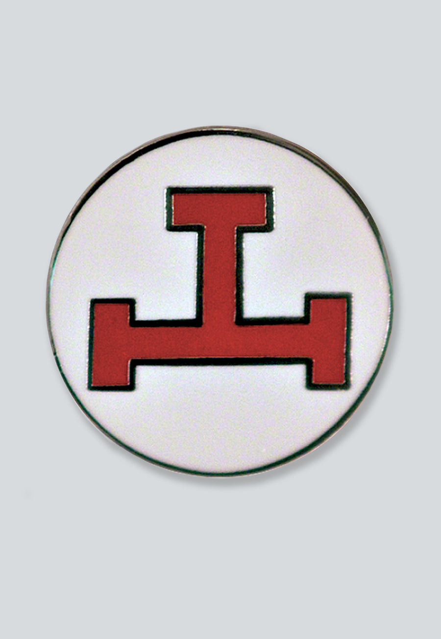 Royal Arch Triple Tau Round Masonic Lapel Pin - [Red &amp; White][1'' Diameter]