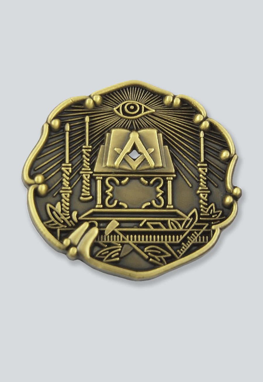 Masonic Altar Masonic Lapel Pin - [Antique Brass][1'' Tall]