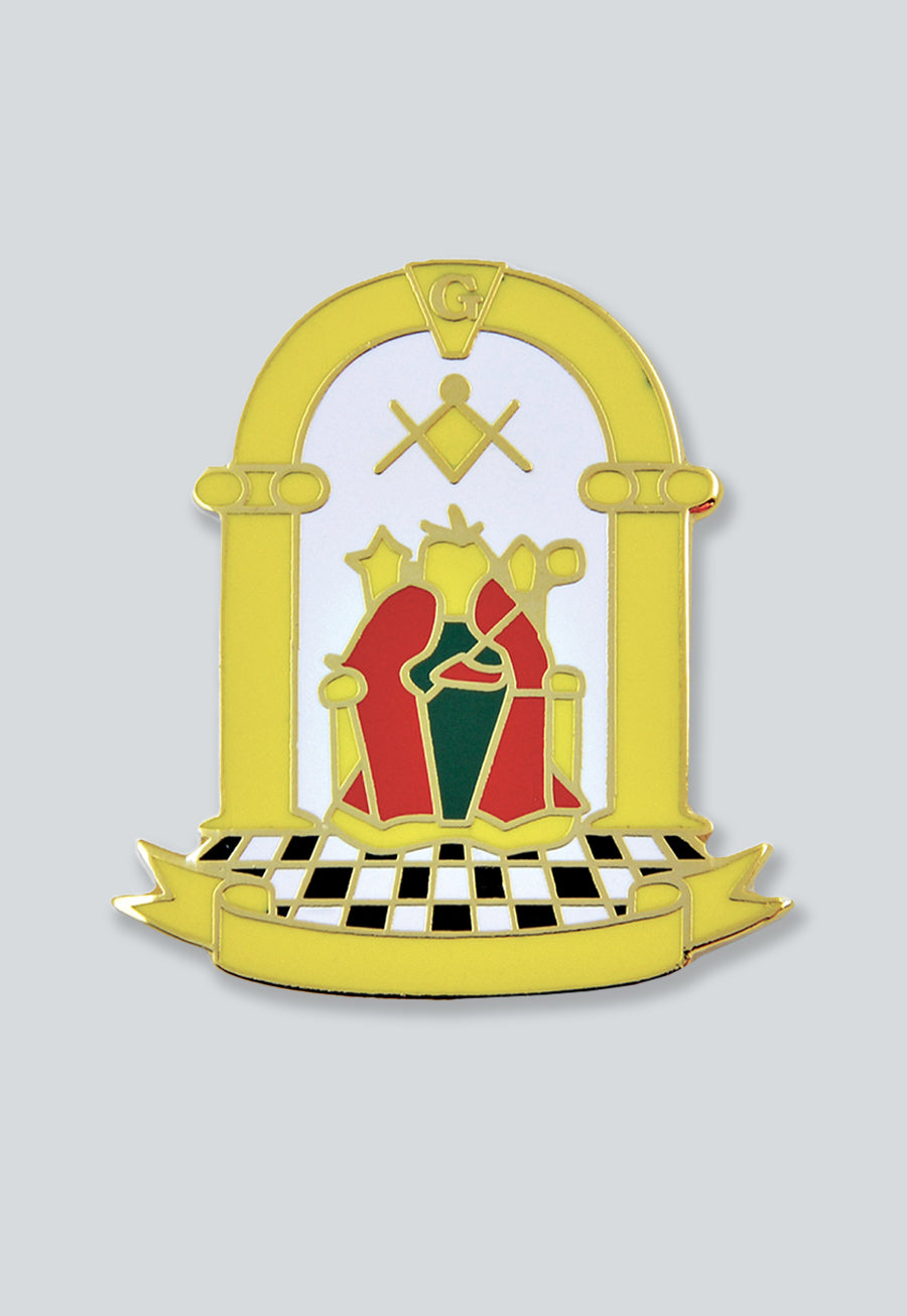 Royal Arch Principal Officers Masonic Lapel Pin - [Gold &amp; White][1'' Tall]