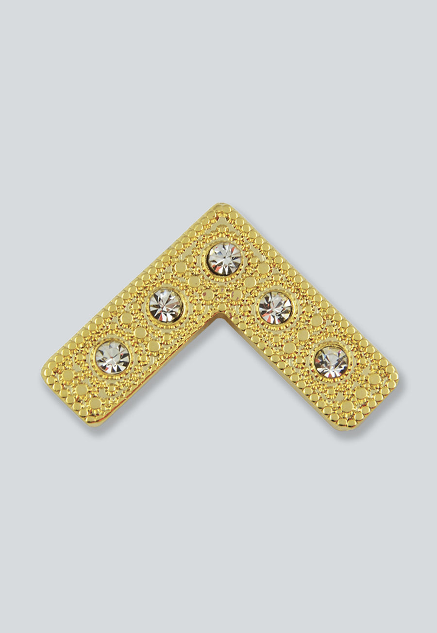 Worshipful Master's Square with Rhinestones Masonic Lapel Pin - [Gold][1 1/4'' Wide]