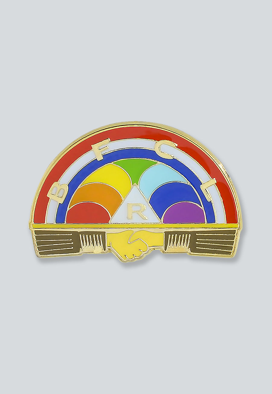 Rainbow Girls Masonic Lapel Pin - [Red &amp; Blue][1'' Wide]