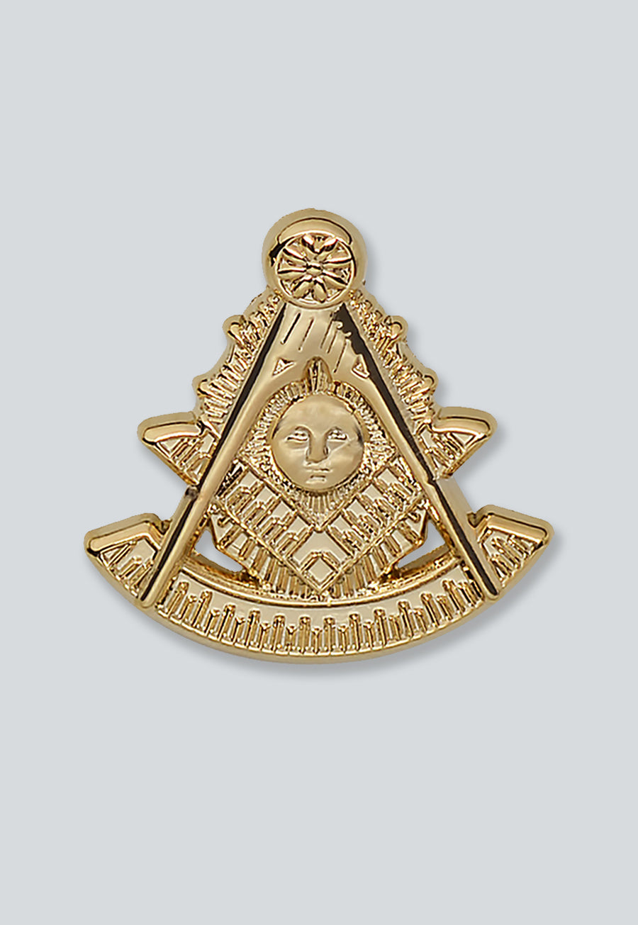 Past Master Masonic Lapel Pin - [Gold][7/8'' Tall]