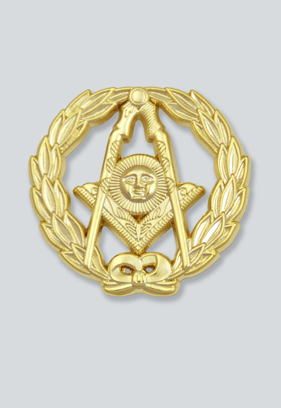 Wreathed Senior Deacon Sun Masonic Lapel Pin - [Gold][1 1/4'' Diameter]